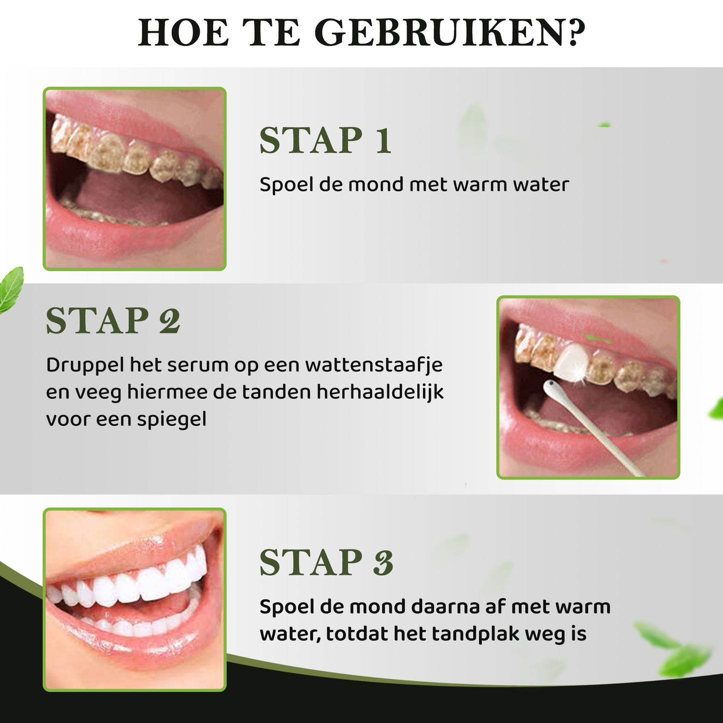 hoe een tandenbleek serum te gebruiken