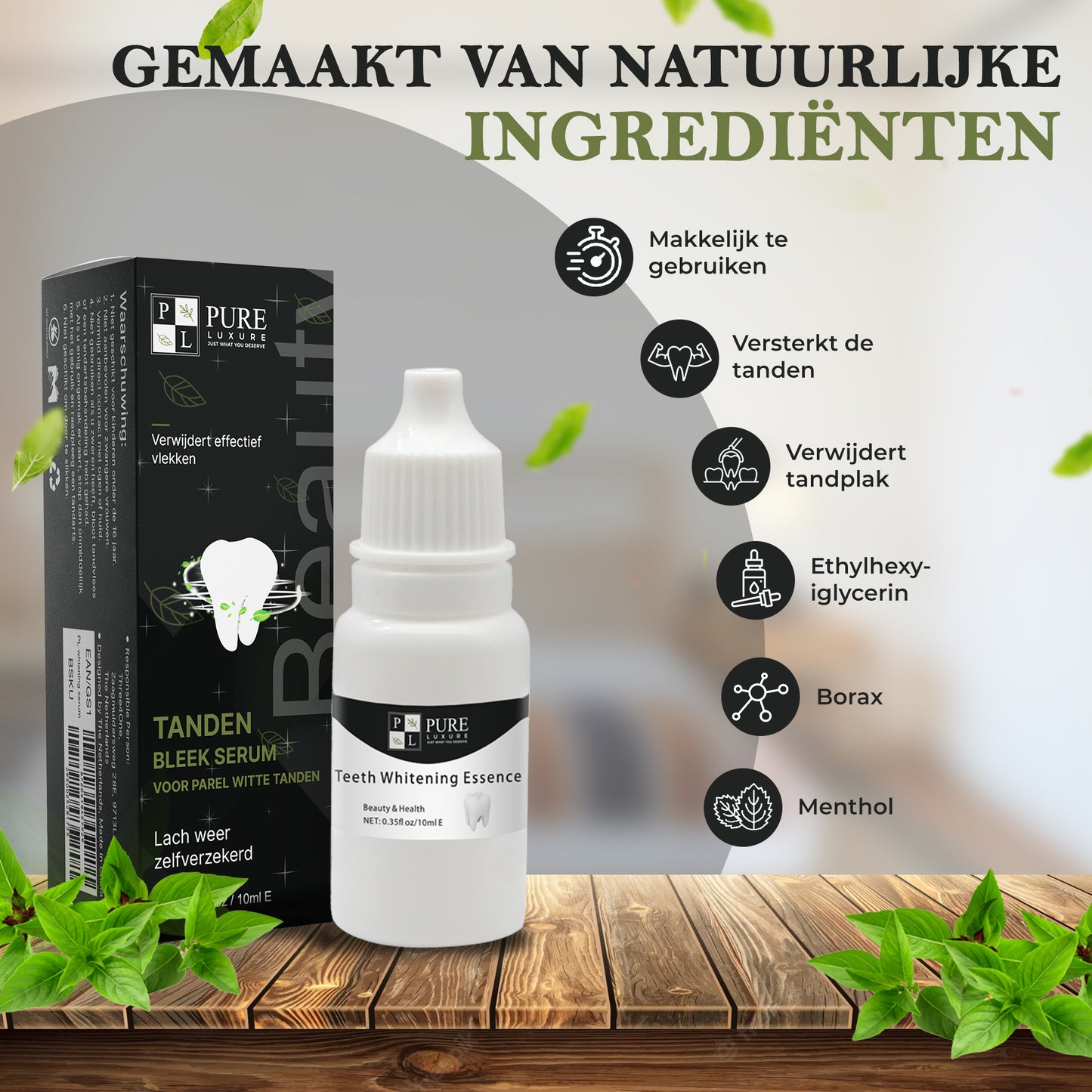 natuurlijke ingrediënten tandenbleek serum