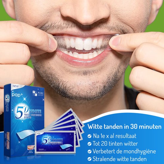 Tandenbleek strips zonder peroxide - 14 paar/28 stuks - Transperant